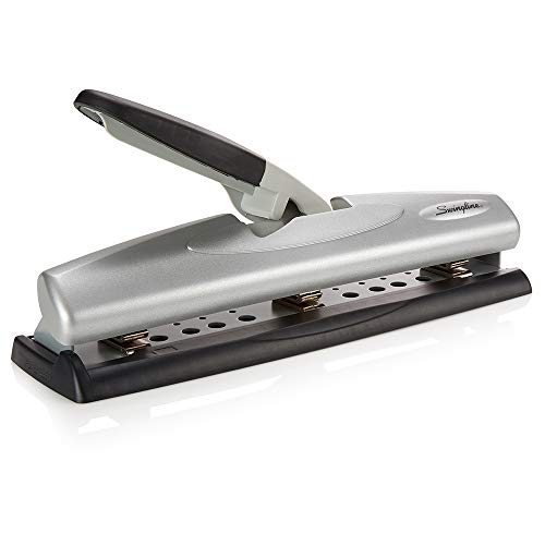 Swingline Hole Punch, Desktop Hole Puncher, 12 Sheet Punch Capacity, 2-3 Holes, Adjustable, Lighttouch, Black/Silver (74026) #TOP5