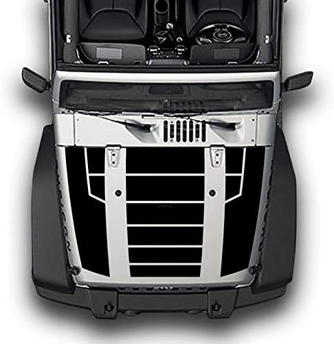 Full Hood Decal Sticker Vinyl Kit Compatible with Jeep Wrangler JK