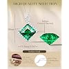 FANCIME Oris 14K Solid White Gold Pendant with Sterling Silver Chain Square Birthstone Gemstone Fine Jewelry Birthday Anniversary Valentines Day Gifts for Women Her
