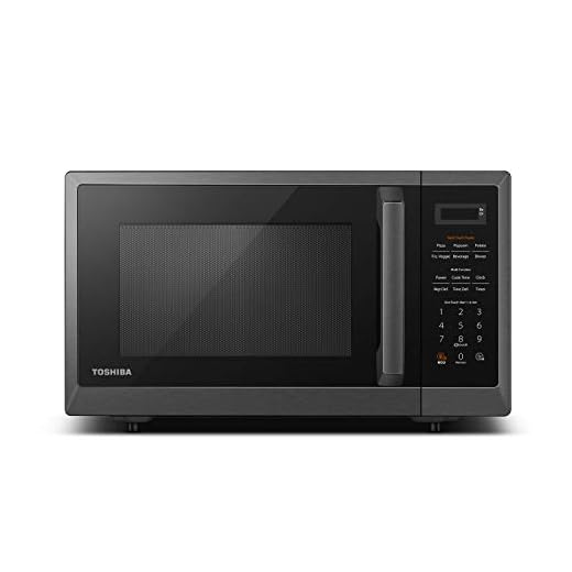 TOSHIBA ML2-EM09PA(BS) Small Countertop Microwave Oven With 6 Auto Menus, Kitchen Essentials, Mute Function & ECO Mode, 0.9 Cu Ft, 10.6 Inch Removable Turntable, 900W, Black Color