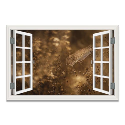 Lienzo paisaje natural de alta nitidez efecto ventana al lago, 20x30cm sin marco