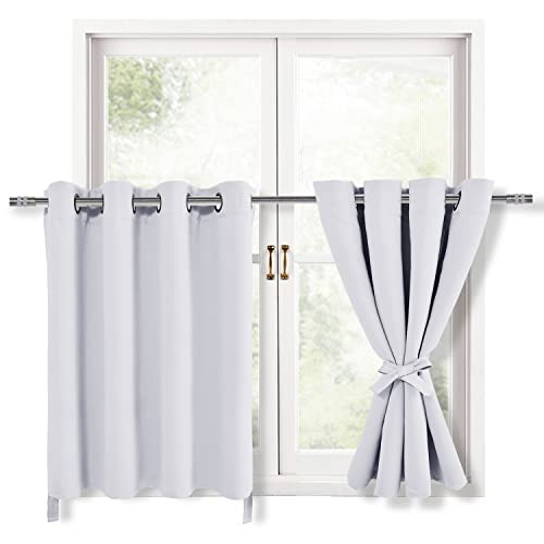 Hiasan RV Blackout Curtains for Bedroom, 52 x 30 Inches Long Greyish White