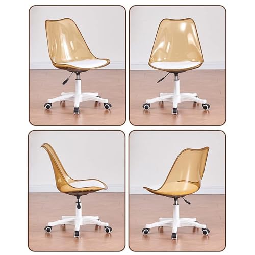 Silla de oficina sin brazos con ruedas regulable para mesa de computadora y despacho 7