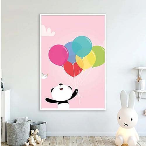Affiches panda rose pour mur blanc Solution déco chambre enfant triptyque toile