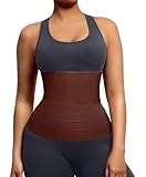 FeelinGirl Waist Trainer for Women Tummy Control Trimmer Belt One Size Waist Cincher Snatch Bandage Wrap Plus Size Body Shaper Brown