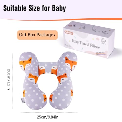 Image of KAKIBLIN Baby Travel Pillow, Upgraded Baby Neck Pillows for Car Seat, Infant Neck Support Pillow for Head and Neck,Newborn Head Support for Car Seat,Pushchair