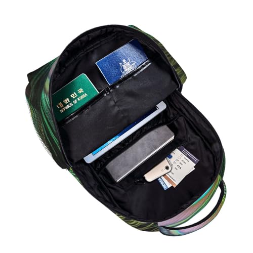 Sac à dos décontracté léger paon vert avec compartiment ordinateur - 5