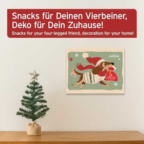 AniForte Adventskalender für Hunde 2025 - Natürliche Hundesnacks getreidefrei, Leckerli ohne Farb- & Konservierungsstoffe, Weihnachtskalender mit Zellstoff-Einlage