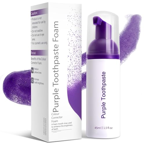 Purple Toothpaste for Teeth Whitening,Purple Teeth Whitening Kit,Tooth Stain Removal Colour...