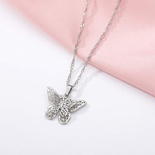 VAttract Butterfly Choker Necklace 18K Gold Plated Butterfly Necklace, 15 Inch Choker Chain, Great Present for Wife or Girlfriend2