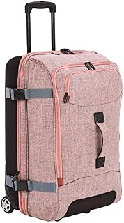 AmazonBasics Rolling Travel Duffel Bag Luggage with Wheels, Medium, Salmon