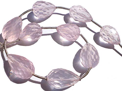 Quartz rose perles gouttes taille concave contre les bijoux ternes