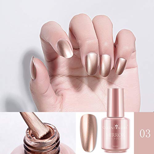 4 Stück Nagellack, schnelltrocknend, Plating Metallic Nail Polish Set Magic Semi-Mirror Effect Nail Lacquer, Nagellack… – Bild 6