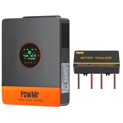 Image of PowMr5200W Hybrid Solar Inverter, 48V DC to 110V/120V AC and Battery Equalizer 48V
