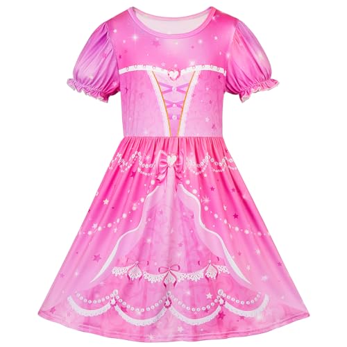 Play Tailor Princess Nightgowns Dresses for Girls Princess Pajamas Sleepwear with Puff Sleeve for Toddler Kids Girl