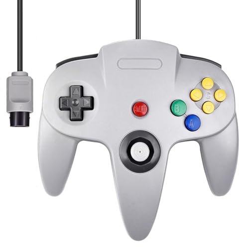 miadore Retro Wired Controllers für N64 Console, Classic Controller Joystick für Nintendo Classic 64 Konsole N64 Game System,Grau
