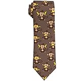WILL BUDXEG Cute Monkey Banana Mens Novelty Necktie Ties Funny Neckties Fashion Neck Ties
