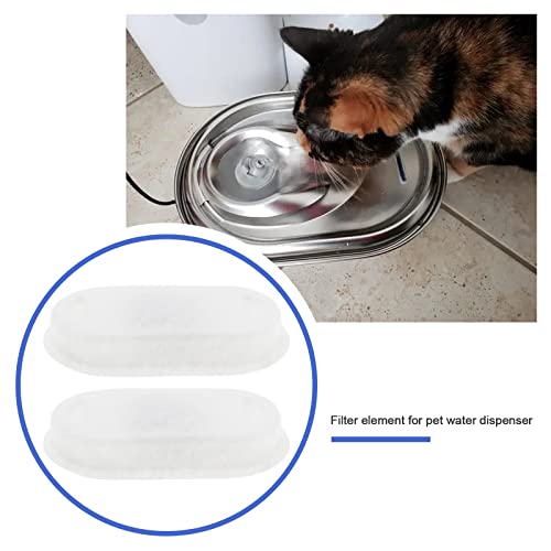 EMSea 8Pcs Pet Water Fountain Filters Replacement with Sponge Compatible with PETLIBRO 67oz/2L Stainless Steel Cat Water Fountain - Image 2