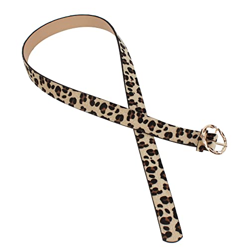 U Scinan Women's Wide PU Belt Fashion Animal Print O Buckle Waist Belt Decorative Belt for Ladies Jeans Pants3