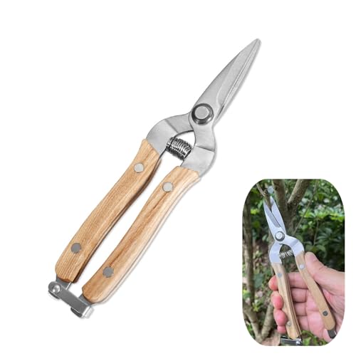 Tijeras de poda Garden Snip acero inoxidable con mango de madera miniatura 1