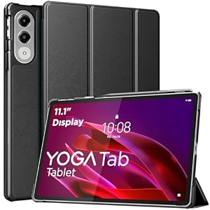 MoKo Case for Lenovo Yoga Tab 11.1 2025, Auto Wake/Sleep, Ultra Slim TriFold Stand Cover Case for Lenovo Yoga Tab 11.1 2025, Casco Black