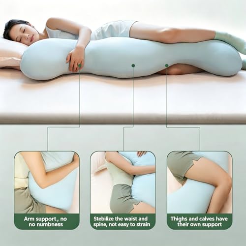 Almohada corporal refrescante de espuma viscoelástica ajustable para dormir de lado con soporte 8