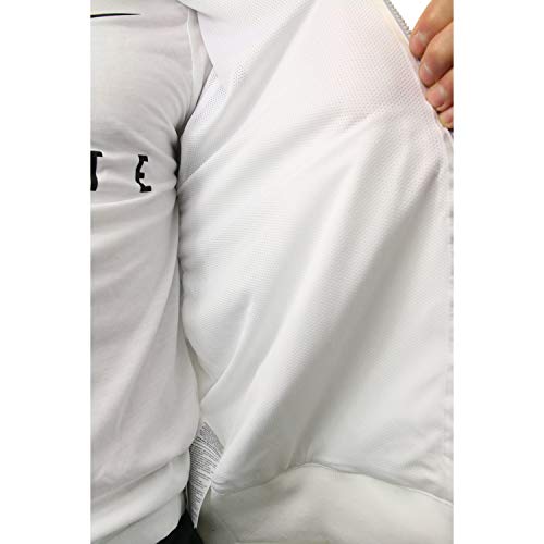 Image of Nike Mens Windrunner Hooded Track Jacket White /Wolf Grey Dark Grey /White AR2191-100 Size Small