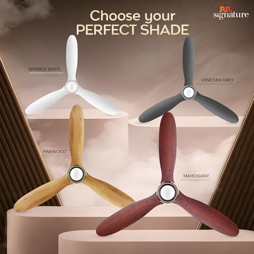 Image of RR Signature COMFYGLOW 1250mm BLDC Underlight Ceiling Fan with 100% Pure Copper Motor - 35W | 350 RPM High Speed | Remote Control & LED Light | 3 Light Modes | 3 Year Warranty - Pine Wood