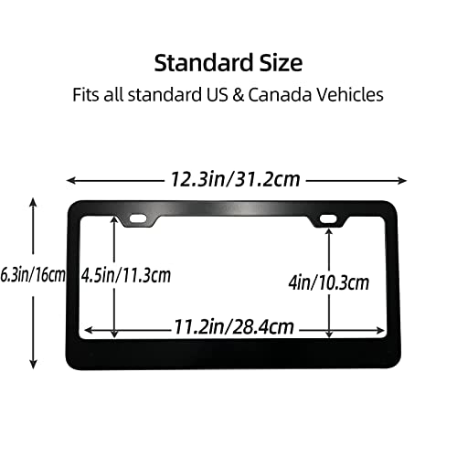 Xhuizio Place Sea Turtle Starfish Seaweed The Beach Is My Happy License Plate Frame For Women/Men, Black Stainless Steel Car Tag Frame, 6"X12" 2 Holes & Screws Fits Standard Us/Ca #TOP2