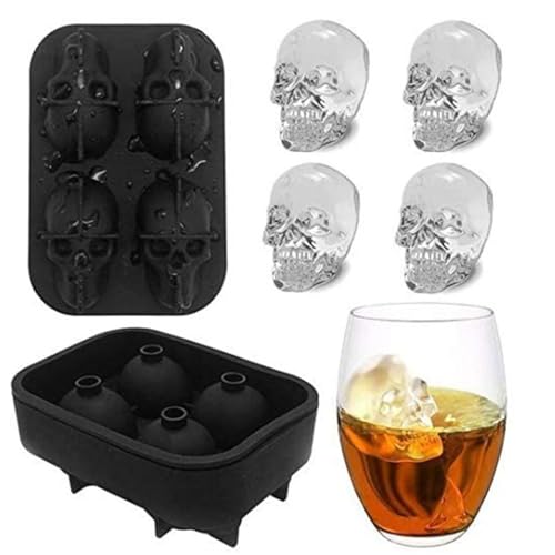 Molde de silicona para cubos de hielo 3D calavera miniatura 5