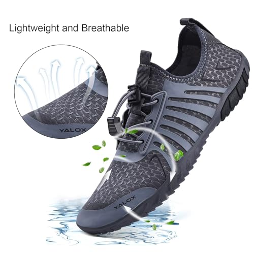 Image of YALOX Water Shoes Men's Women's Swim Shoes Outdoor Beach Barefoot Quick-Dry Aqua Pool Socks Swimming Yoga Surfing Exercise