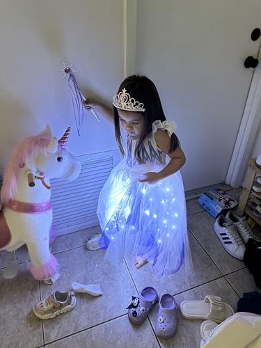 Disfraz de princesa con luces para niñas 6-7 años miniatura 4