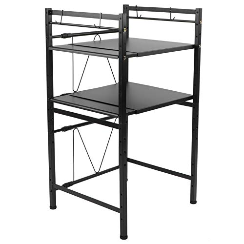 Carbon Steel Expandable Multifunctional Microwave Oven Holder Microwave Oven Rack 3‑Tier with 4 Non‑Slip Suction Cups Garage Bathroom for Home Wardrobe