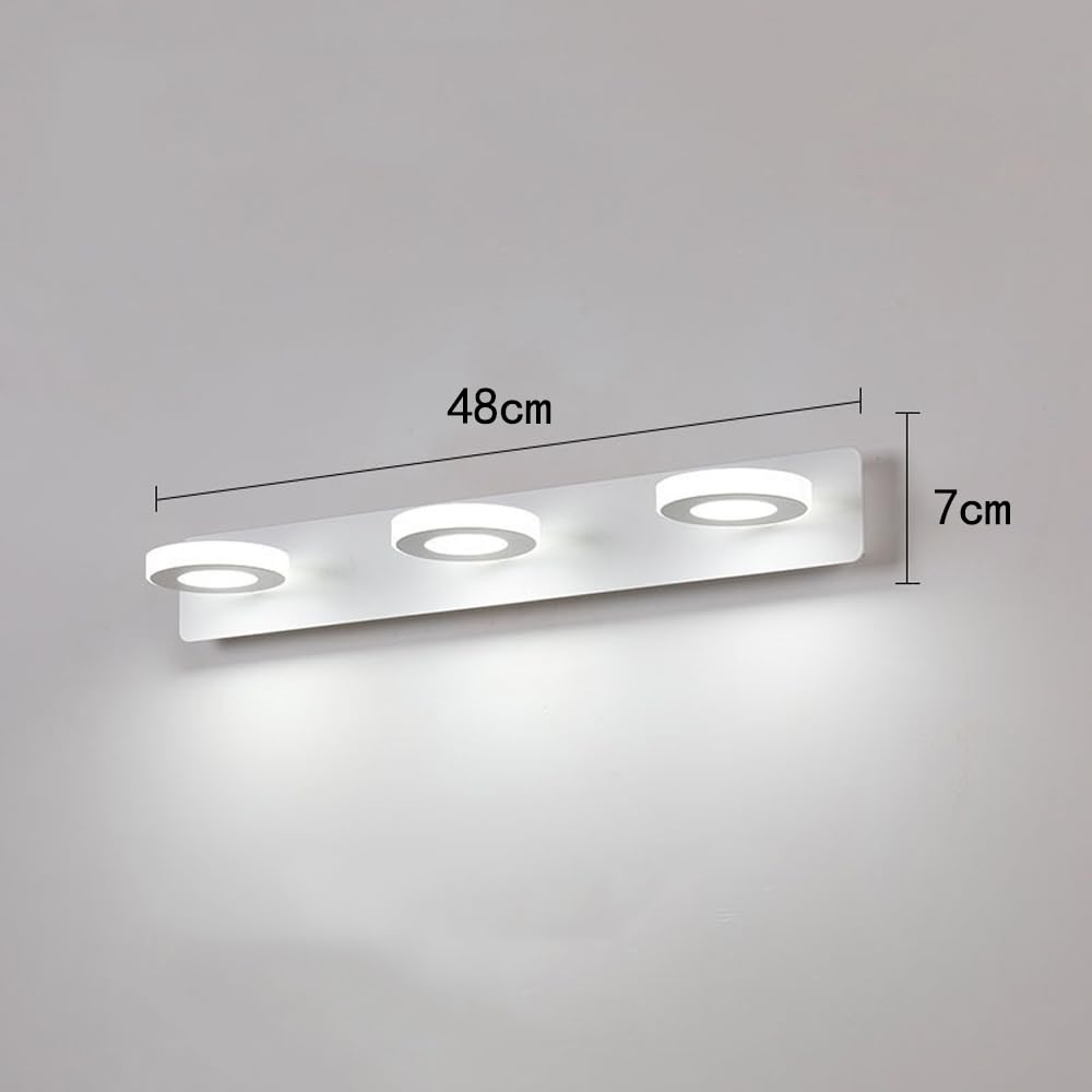 Lampa ścienna LED do lustra łazienkowego 15 W, obrotowa, 3 regulowane temperatury barwowe, oświetlenie ścienne, oświetlenie lustra (3 światła (15 w))