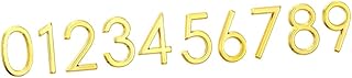DOITOOL 10 Pcs Digital Number Outdoor Mailbox 3D Stickers Front Door Sign Address Number Stickers 0-9 House Numbers Stickers Room Number Address Sticker Decor House Number Sticker Golden