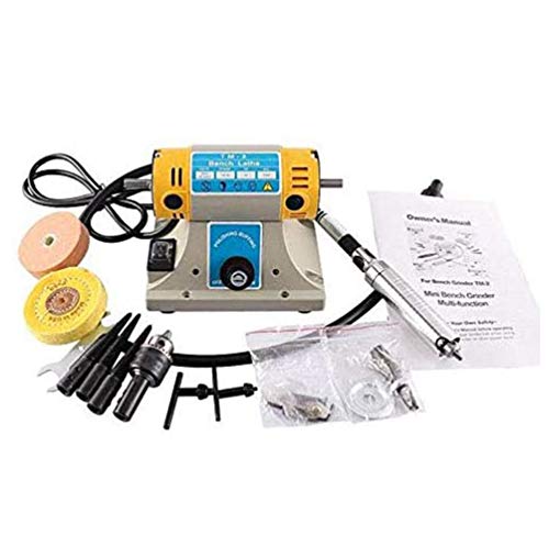 TOPCHANCES Jewelry Polishing Machine,350W Variable Speed Electric Gem Jewelry Rock Bench Polishing Grinding Machine with Wheel for Bench Grinder Polishing,110V US Plug