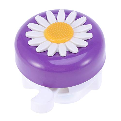 LIOOBO Kinder-Fahrradklingel mit Kunststoffblume, Lenkerklingel für Mädchen und Jungen, Mädchen, Lila, Weiß, m