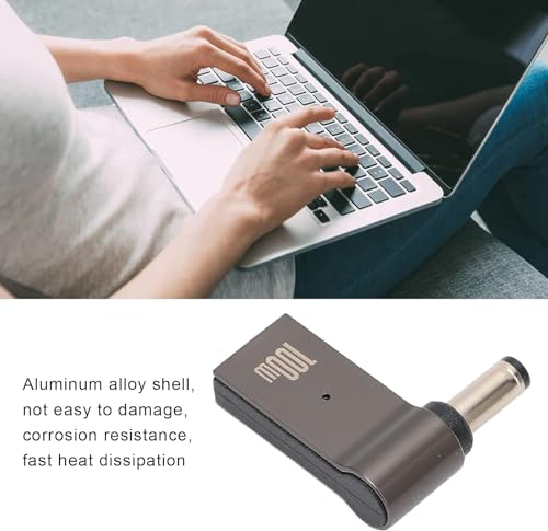 Image of Tobo USB C Female to DC Adapter, 90 Degree USB C to DC Cylindrical Socket 5.5 X 2.1 Mm, PD Power Charger Connector 100W 5A Portable Charging Adapter for Laptop
