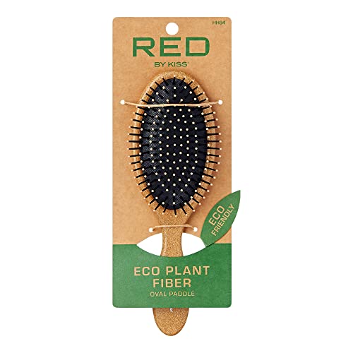 Red by Kiss Detangling, Hair Brush, Eco-Plant Fiber Detangler Brush for Women and Men, Vented Hairbrush with Ball Tipped Bristles, Detangler for All Type Hair