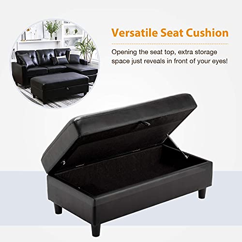 image for HONBAY Convertible Sectional Sofa with Ottoman Modern L Shape Sectiona