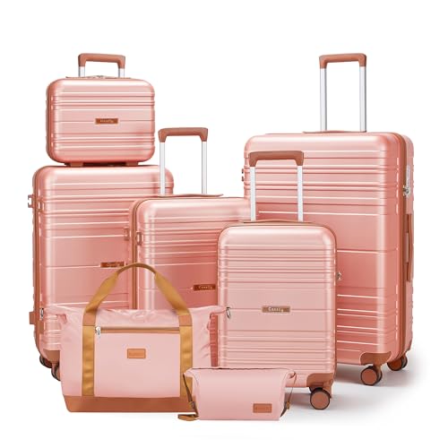 CASELLY Luggage Sets with spinner wheels, PC+ABS Hard Shell Travel