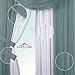 Sapphire Home Sheer Curtains - Two Tone 4 Panels Set w/Valance & Tiebacks, 55
