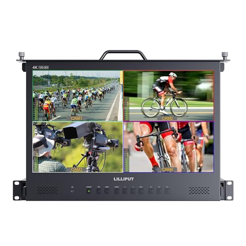 Image of LILLIPUT 17.3 Inch RM1731S-12G 4x12G-SDI 12G-SDI / HDMI2.0 Signals inputs & Output 1RU Pull-Out Rackmount Monitor with Quad-Split Multiview, Remote Control, HDR /3D-LUT