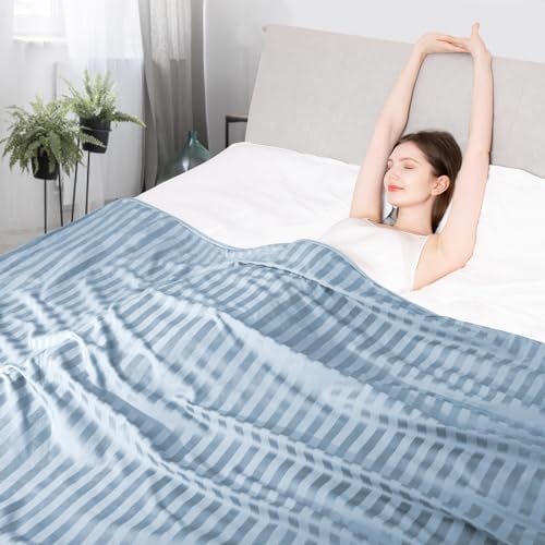 Elegear Revolutionary Cooling Blanket Twin, Absorbs Heat to Keep Body Cool for Night Sweats, Double Sided Arc-Chill3.0 Cooling Fiber Q-Max>0.5, Lightweight Summer Cold Blankets for Sleeping 59“ x 79”