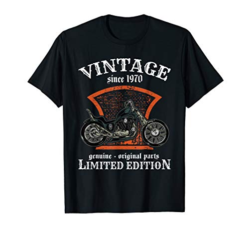 Vintage Since 1970 Limited Edition Biker Motorcycle Gift T-Shirt