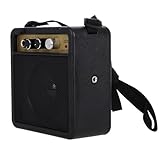Vaguelly Kleiner E Gitarrenverstärker 5W Tragbarer Bassverstärker mit Audioanschluss und Soundeffekt Regler für Übung und Bühne Kompakt und Leicht Schwarz