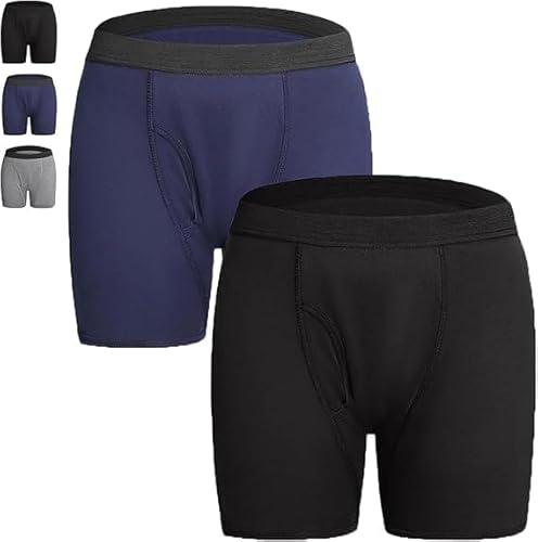 Menvault Boxer Briefs, Menvault All Day Protection Boxer Briefs, Washable Ultra-Absorbent Incontinence Underwear (2pcs-a, Large)