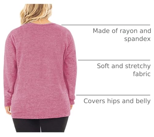 Image of DOLNINE Womens Plus Size Knotted Tops Long Sleeve Tee Shirts Loose Casual Blouse