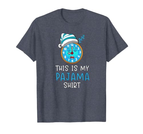 This is My Pajama Shirt Funny Bedtime Clock Slumber Party T-Shirt, Men, Heather Blue, Small