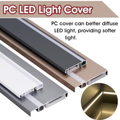 Canal diffuseur LED et plinthe en aluminium pour base murale d'éclairage intérieur - 4